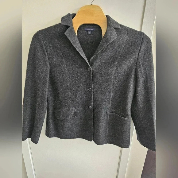 Plus Size Lands’ End 100% Wool Button Down Cardigan Sweater Jacket Gray Size 18T - Picture 1 of 5